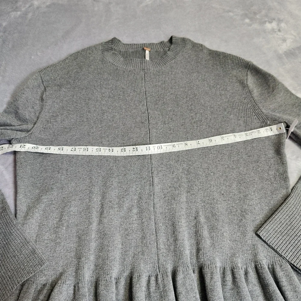 New $148 Free People Time on My Side Mini Sweater Dress Gray XS Grey Coquette